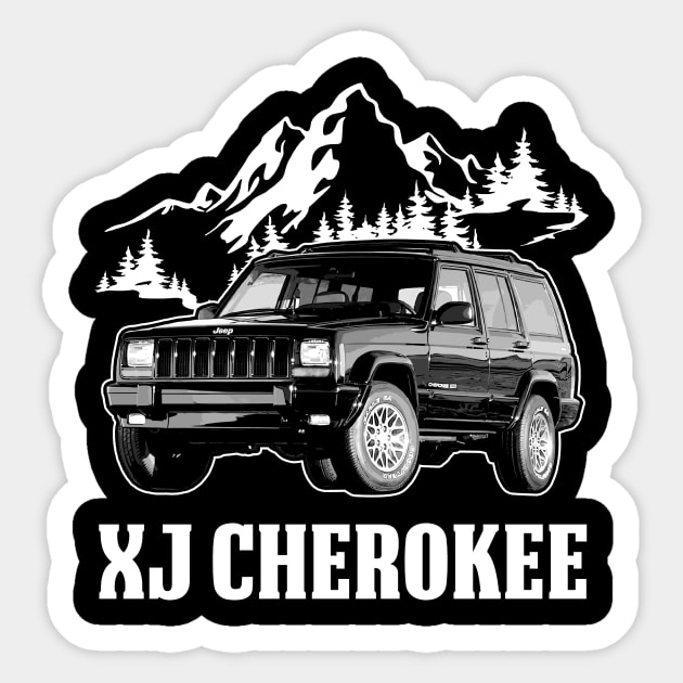 XJ-series Jeep Cherokee jeep car name Sticker by Madisen Harvey